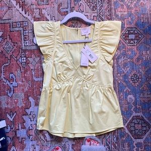 Yellow Cinq a Sept empire blouse